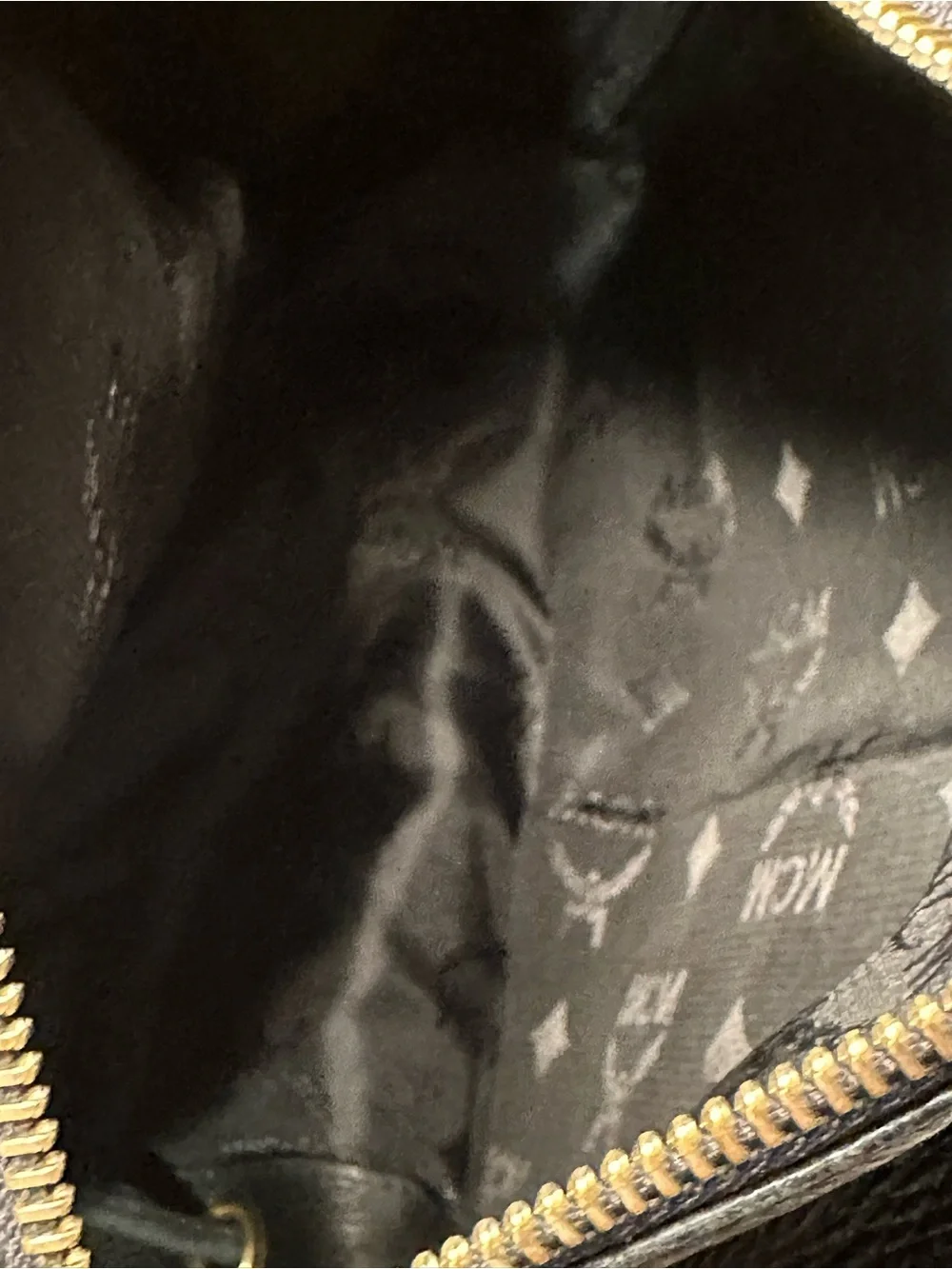 MCM Black Leather Mini Backpack - Gold Hardware